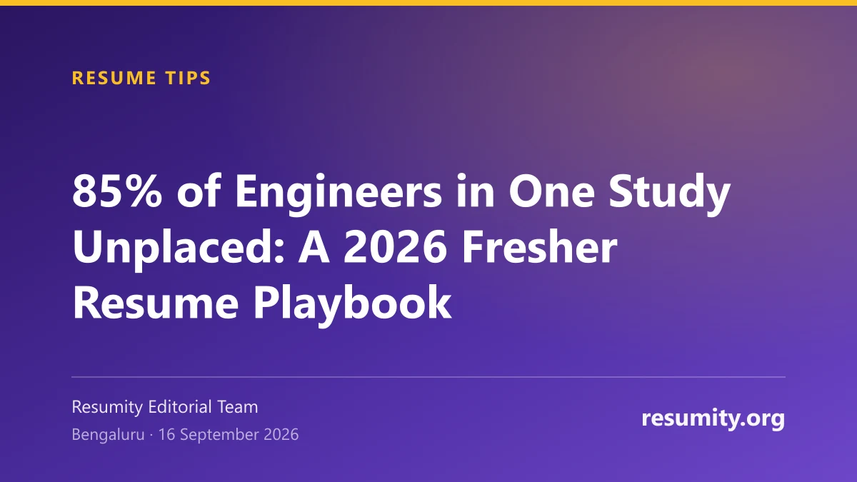 Editorial illustration for 85% of Engineers in One Study Unplaced: A 2026 Fresher Resume Playbook