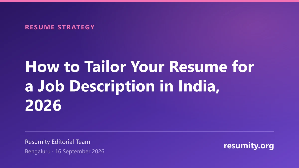 Editorial illustration for How to Tailor Your Resume for a Job Description in India, 2026