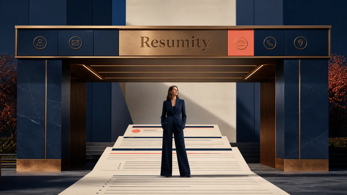 Designer arranging name, contact details and professional identity into a clear resume header.