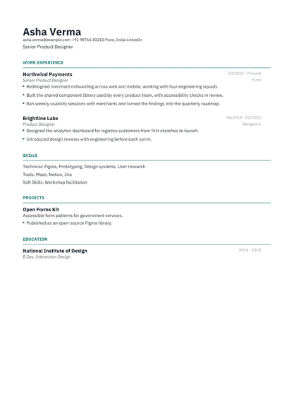 Page 1 of the Catalyst sample resume