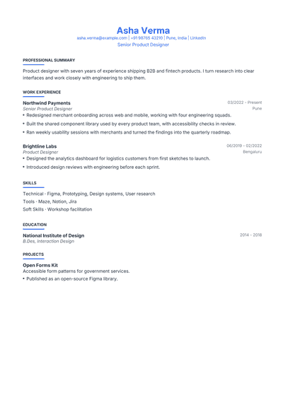 Page 1 of the Leslie sample resume